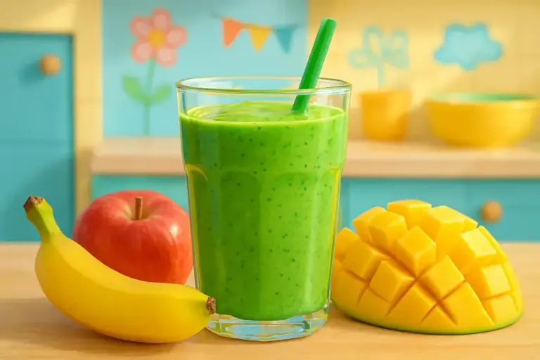 vitamina de espinafre com frutas